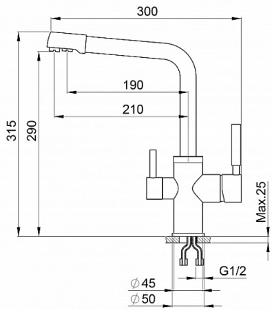 Смеситель GRANULA GR-2015 алюминиум
