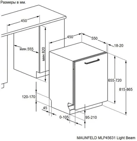 Посудомоечная машина MAUNFELD MLP45631 Light Beam