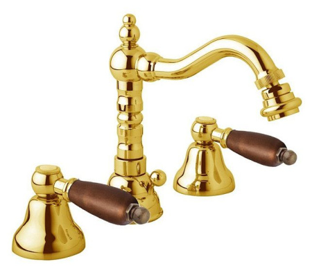 Смеситель CEZARES FIRST-BBS2-03-Nc золото/ручки орех