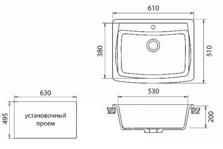 Кухонная мойка GRANFEST gf-s605 черный