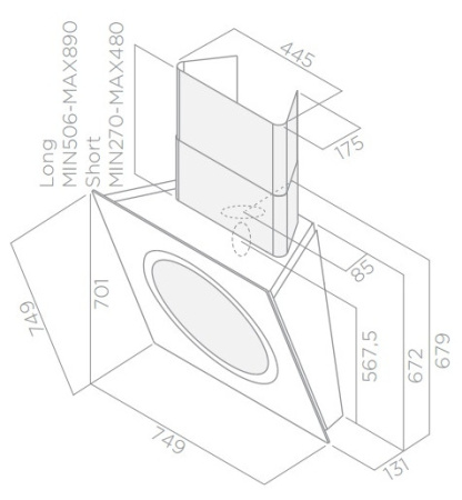 Вытяжка ELICA OM AIR SENSE WH/F/75