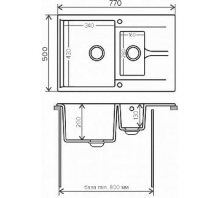 Кухонная мойка POLYGRAN BRIG-770 серый