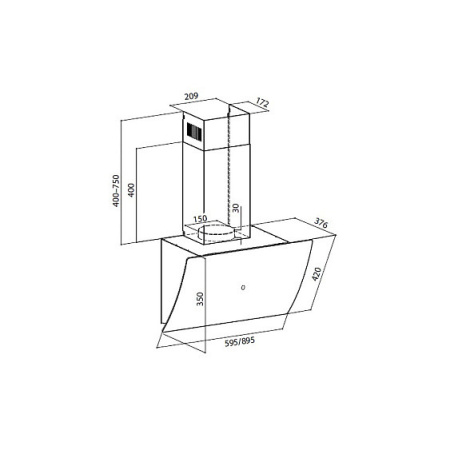 Вытяжка HOLBERG LUNA 600TW