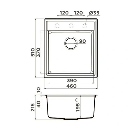 Кухонная мойка OMOIKIRI Daisen 46-ES (4997489)