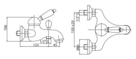 Смеситель CEZARES ELITE-PBVM-02-M бронза/ручки бронза
