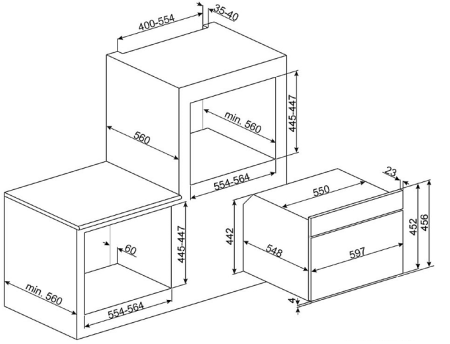 Электрический духовой шкаф SMEG sf4920mcb
