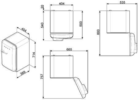 Холодильник SMEG FAB5RUJ2