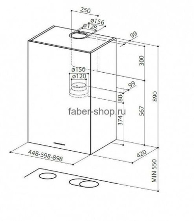 Вытяжка FABER CUBIA PLUS EV8 X A90
