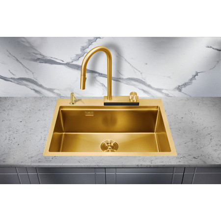 Кухонная мойка MILACIO Denia 68 Steel MC.77418 золото