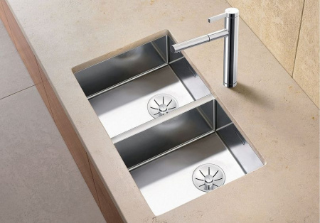 Кухонная мойка Blanco CLARON 400/400-U нерж.сталь зеркальная полировка с отв. арм. InFino (арт.52161