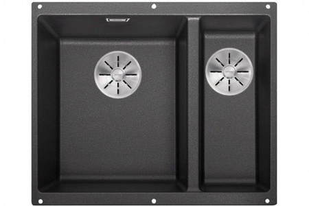 Кухонная мойка BLANCO SUBLINE 340/160-F отводная арматура InFino® антрацит гранит 523568
