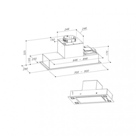 Встраиваемая вытяжка Sirius SL903P70