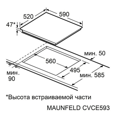 Варочная поверхность MAUNFELD CVCE593STBK LUX