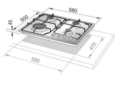Варочная поверхность DELONGHI ROF 46 PRO RUS