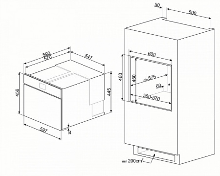 Шкаф скоростного охлаждения и шоковой заморозки SMEG SAB4604NR