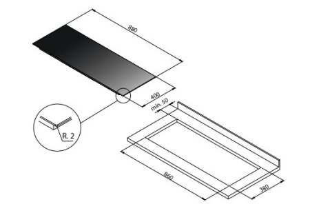 Варочная поверхность FALMEC PIANO INDUZIONE 88x40 Panoramic P01F8840.00#ZZZN400F
