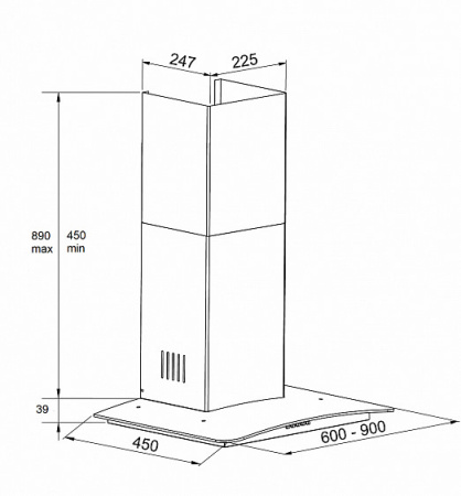 Вытяжка KUPPERSBERG kaminox 60 x 4hpb
