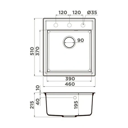 Кухонная мойка OMOIKIRI Daisen 46-WH (4997521)