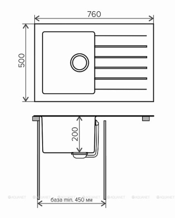 Кухонная мойка TOLERO TTS-760 №911 черная