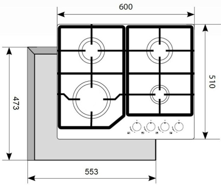Газовая панель AKPO PGA 604 LGC IV