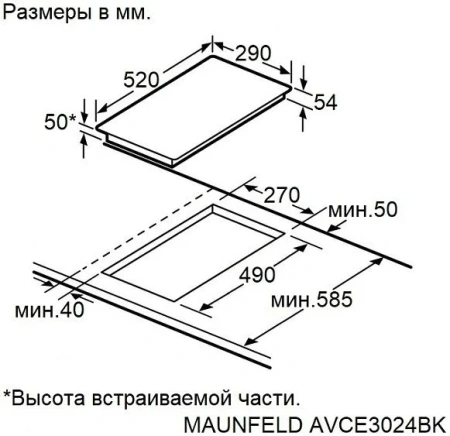 Варочная поверхность MAUNFELD AVCE3024BK