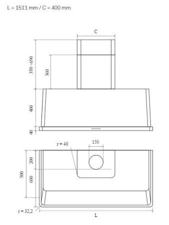Вытяжка ILVE AM150/BK