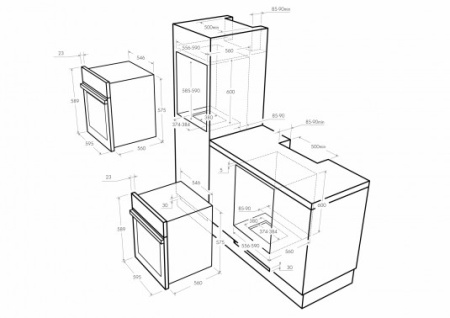 Газовый духовой шкаф MAUNFELD MGOG.673W