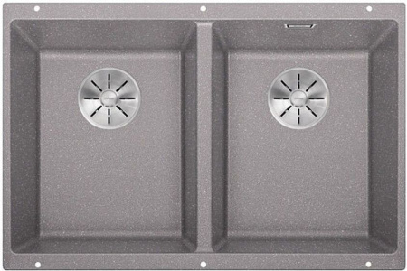 Кухонная мойка BLANCO SUBLINE 350/350-U SILGRANIT алюметаллик с отв.арм. InFino (арт.523576)
