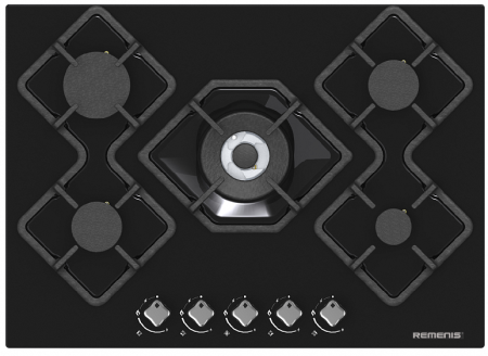 Встраиваемая газовая варочная панель Remenis REM-2156 black