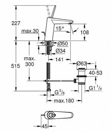 Смеситель GROHE Eurodisc joy 23427000