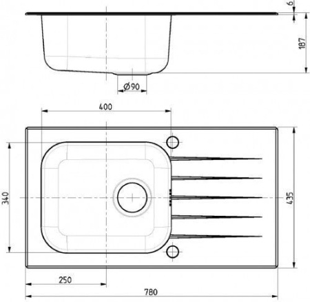 Кухонная мойка ALVEUS Vitro 20 RAL9005-90 черная 1114558