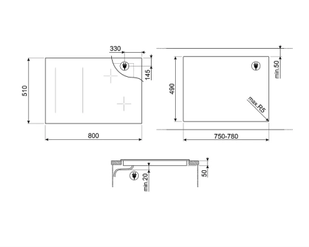 Варочная поверхность SMEG SI1M24854D