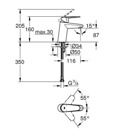 Смеситель GROHE Eurodisc Cosmopolitan 3246920E