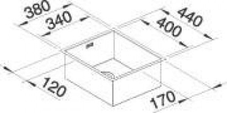 Кухонная мойка BLANCO ZEROX 340-U Durinox® отводная арматура InFino®нержавеющая сталь 521556