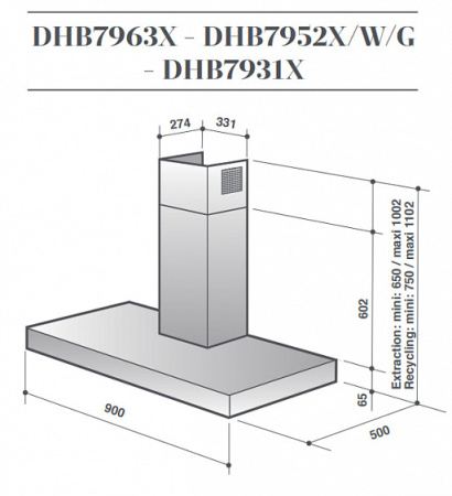 Вытяжка DE DIETRICH DHB7952W