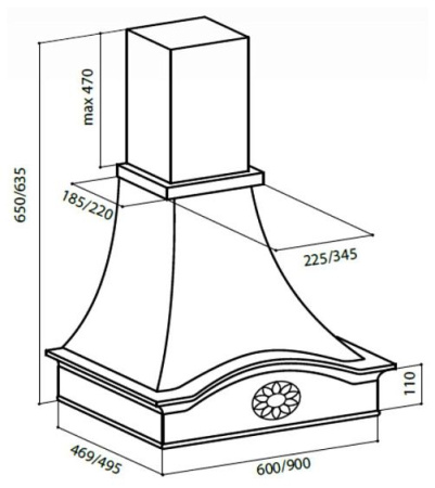 Вытяжка LEX MILANO 600 WHITE