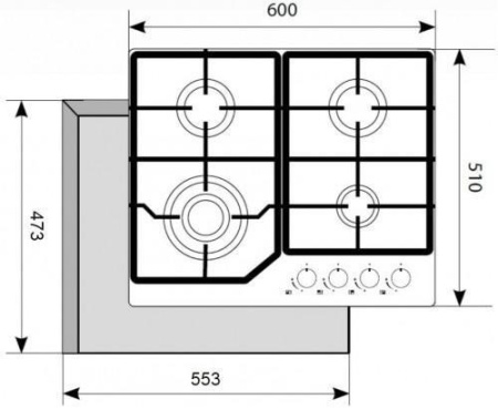 Газовая панель AKPO PGA 604 FXC