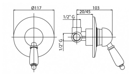 Смеситель CEZARES ELITE-DIM-02-Bi