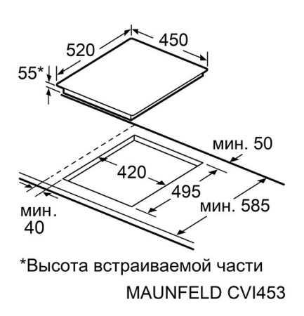 Варочная поверхность MAUNFELD CVI453SBWH LUX