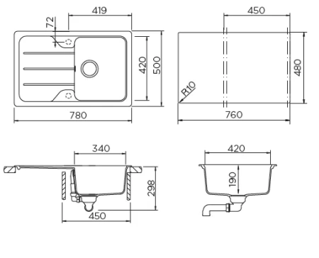 Кухонная мойка SCHOCK Formhaus 45 D Cristalite оникс