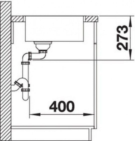 Кухонная мойка BLANCO ZEROX 340-IF Durinox® отводная арматура InFino®нержавеющая сталь 523096