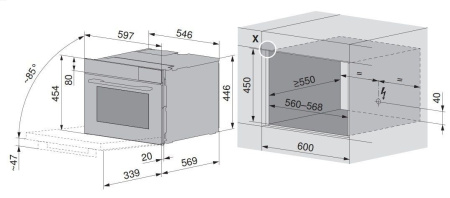 Духовой шкаф V-ZUG Combair V6000 45 C6T-21067 платина