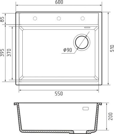 Кухонная мойка RIVELATO TESORO 605-R brina