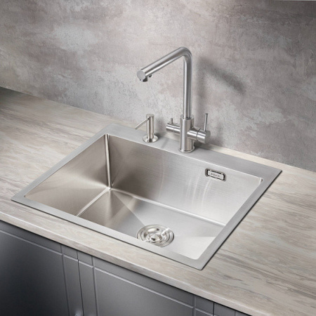 Кухонная мойка MILACIO Denia 59 Steel MC.77490 нержавеющая сталь