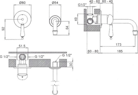 Смеситель MARGAROLI Classica RU1002AA01CR хром