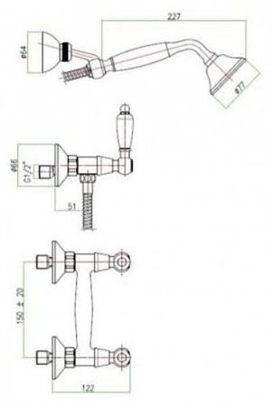 Смеситель FIORE Margot Coloniale Sky 03CR0612