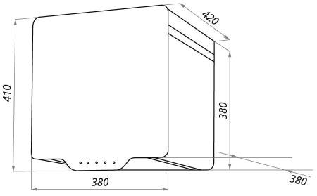 Вытяжка MAUNFELD BOX QUADRO 38 нержавейка/чёрное стекло