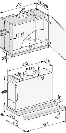 Вытяжка MIELE DAS 2620 матовый черный со сталью
