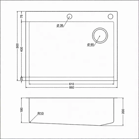 Кухонная мойка EMAR EMB-660(TOP) PVD Dark