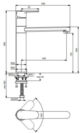 Смеситель IDEAL STANDARD Cerafine O BC501AA